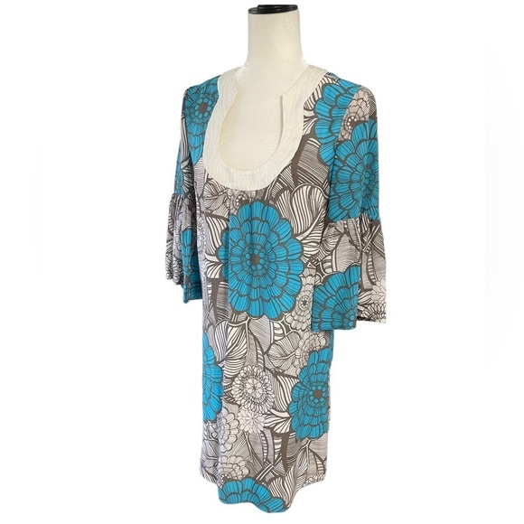 Trina Turk Bonita Women’s Floral Bell Sleeve Boho Mini Dress Size 4 100% Silk - Picture 12 of 12
